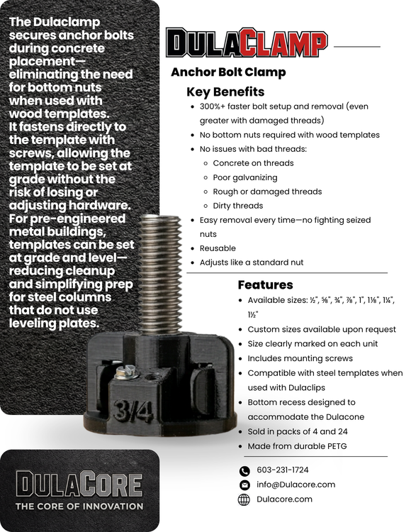 DULACLAMP -  Anchor bolt clamp - Patent Pending