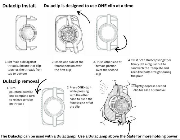 DULACLIP -Split Nut- "Bottom Nut"  Patent Pending