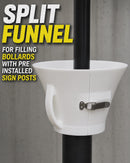 SPLIT Bollard Funnels- For pouring Bollards with pre-installed sign posts-3